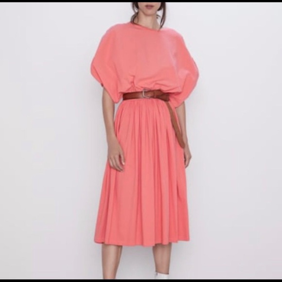 Zara Dresses & Skirts - Pink gathered sleeved Zara dress